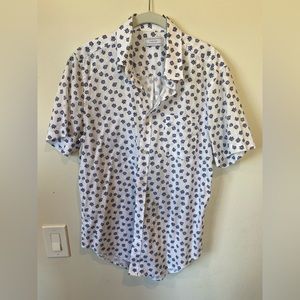 Five four printed button down short sleeve shirt